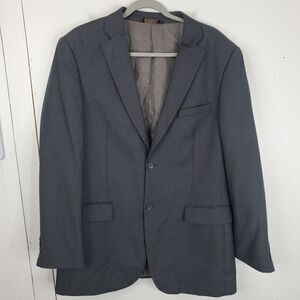 Caravelli Oxford Blazer Superior 150s 06 Drop Italian Grey Mens 40 R Dual Vent